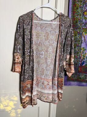 Absolutely Famous Paisley Boho Kimono Cardigan - XL